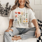 T-shirt met eigen wilde bloemen, Moederdag cadeau,