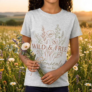 T-shirt met eigen wilde bloemen voor meisjes | Boh