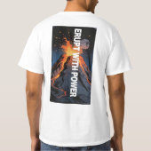 T-shirt met 'Erupt With Power Volcano Motivation'- (Achterkant)