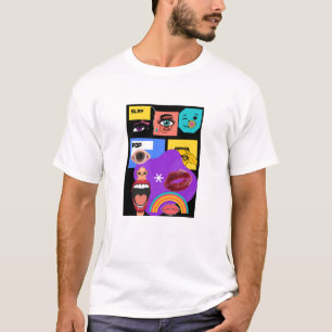 T-shirt met explosie in knalpopart Retro-comicst