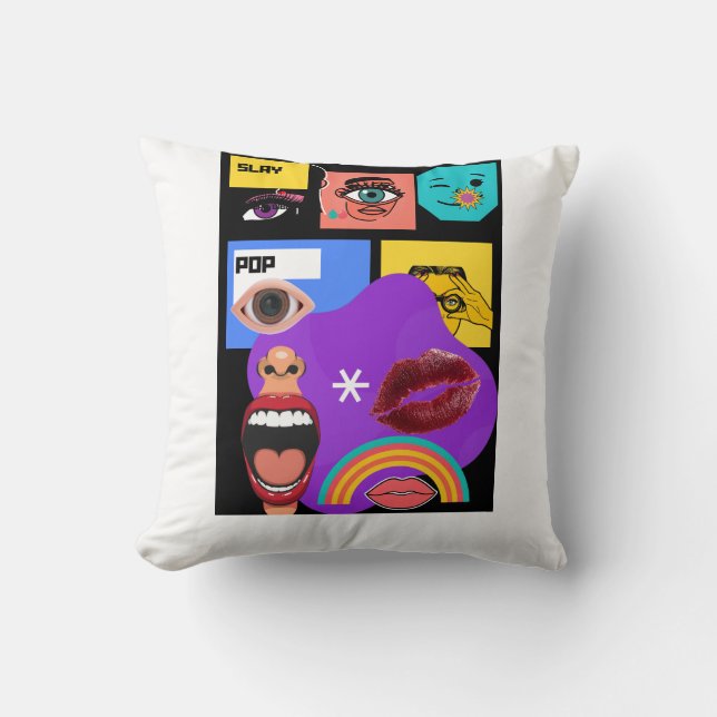 T-shirt met explosie in knalpopart | Retro stripsc Kussen (Voorkant)