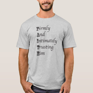 T-shirt met FAITH-acroniem en Bijbelvers