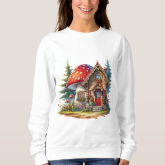 T-shirt met fantasievolle tuin en kabouter