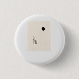 T-shirt met filosofie | Minimalistische existentië Ronde Button 3,2 Cm