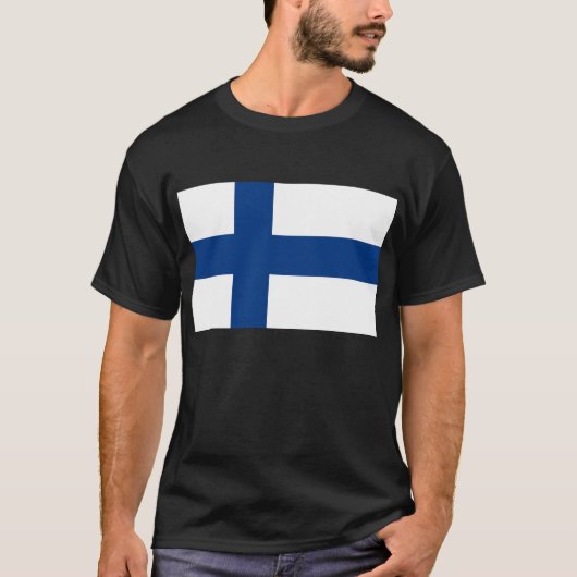 T Shirt met Finse vlag (Voorkant)