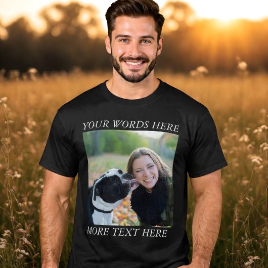 T-shirt met foto-upload en aangepaste tekst