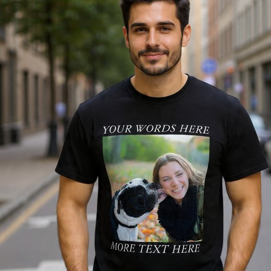T-shirt met foto-upload en aangepaste tekst