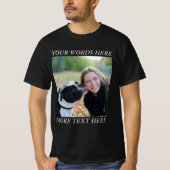 T-shirt met foto-upload en aangepaste tekst (Voorkant)