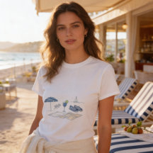 T-shirt met Franse Riviera-kust
