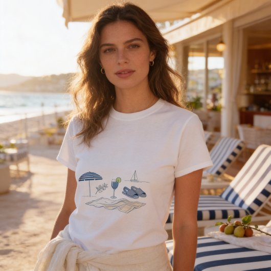 T-shirt met Franse Riviera-kust