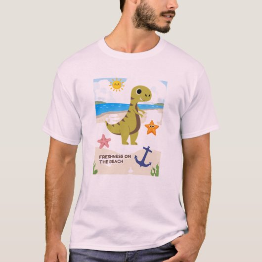 T-shirt met frisheid op het strand (Voorkant)