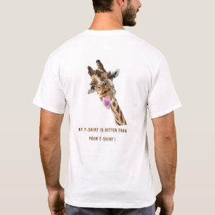 T-Shirt met Funny Giraffe Playful Gift Jouw tekst