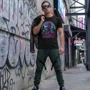 T-shirt met futuristische cyborgkunst