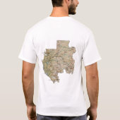 T-shirt met Gabonese vlag + kaart + tekst (Achterkant)
