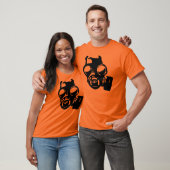 T-shirt met gasmasker stencilprint (Unisex)