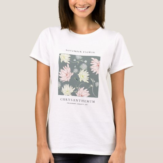 T-shirt met geboortebloem november (Voorkant)