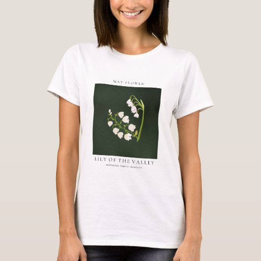 T-shirt met geboortebloem van mei (Voorkant)