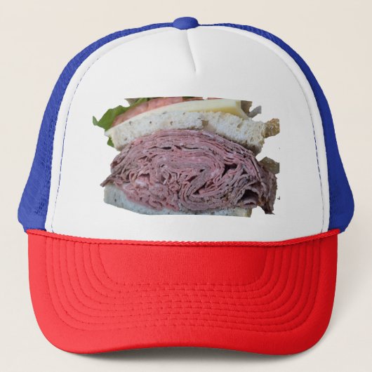 T-shirt met gebraden rundvlees trucker pet (Voorkant)