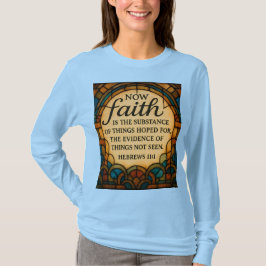 T-shirt met gebrandschilderde geloofscitaat