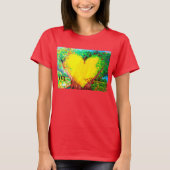 T-shirt met geel hart (Voorkant)