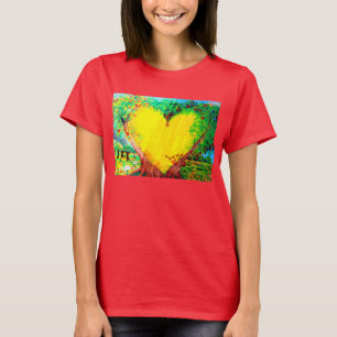 T-shirt met geel hart