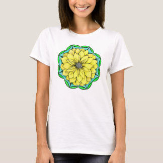 T-shirt met GEEL POINSETTIA