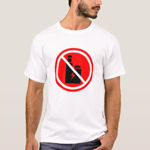T-shirt met 'Geen Dampen' bord Waarschuwing voor