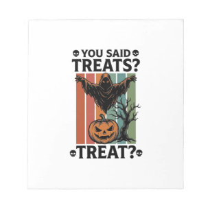 T-shirt met geest Halloween en spookachtige grap e Notitieblok