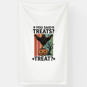 T-shirt met geest Halloween en spookachtige grap e Spandoek