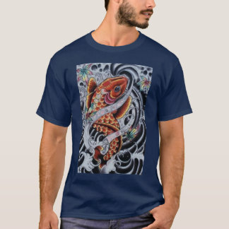 T-shirt met gekleurd KOI-Tattoo