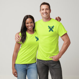 T-shirt met gekruiste zwaarden patch zak