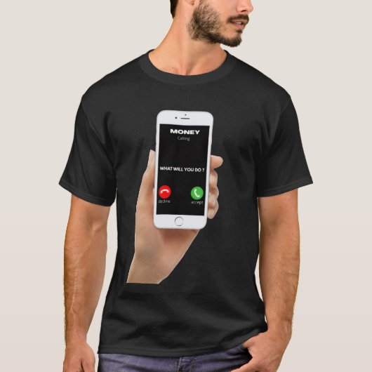 T-shirt met 'geld dat belt' (Voorkant)