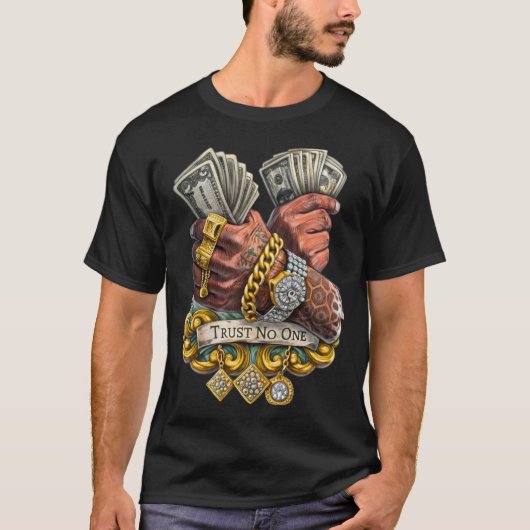 T-shirt met geld mentaliteit (Voorkant)