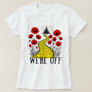 T-shirt met gele bakstenen weg fantasie boekliefhe
