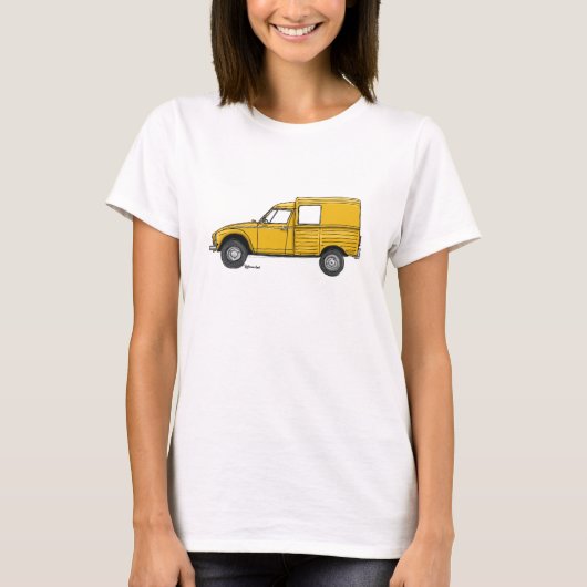 T-shirt met gele Citroën Acadiane (Voorkant)