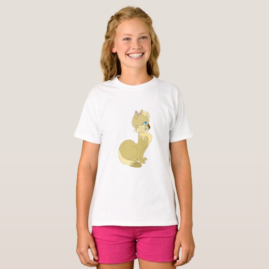 T-shirt met gele kat (Voorkant volledig)