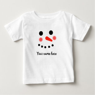 T-shirt met gelukkig sneeuwmannengezicht en persoo