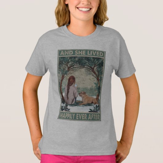 T-shirt met 'Gelukkig tot het eind toe' (Voorkant)