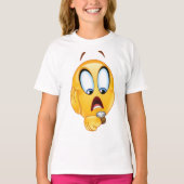 T-shirt met gestrest emoji (Voorkant)