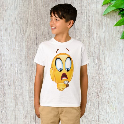 T-shirt met gestrest emoji