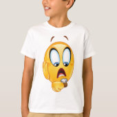 T-shirt met gestrest emoji (Voorkant)