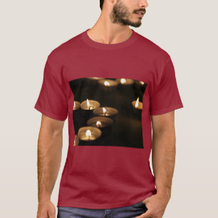 T-shirt met gezellig kaarslicht grafische afbeeldi