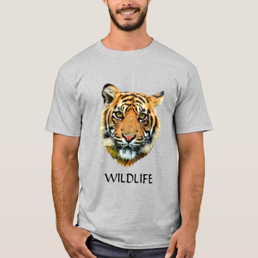 T-shirt met gezicht van wilde tijger (Voorkant)