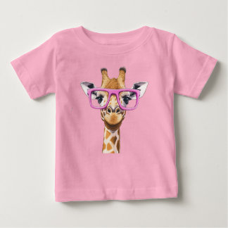 T-shirt met giraffe met roze bril