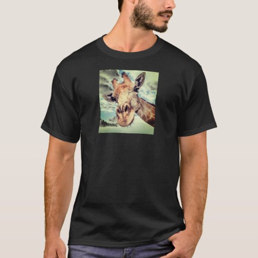 T-shirt met giraffeportret (Voorkant)