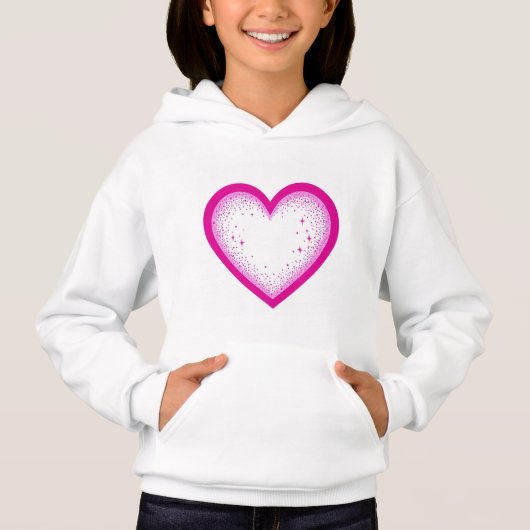 T-shirt met glanzend hartendesign voor meisjes (Voorkant)