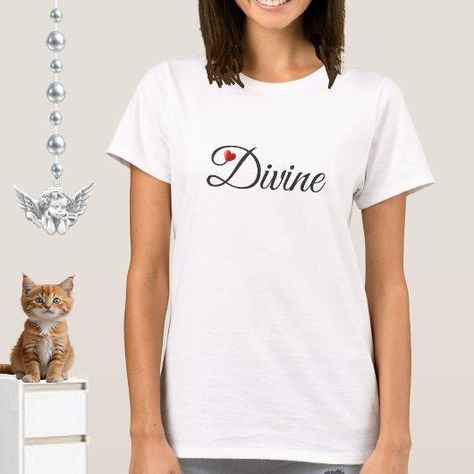 T-shirt met goddelijk hart-calligrafie