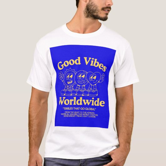 T-shirt met goede vibes (Voorkant)