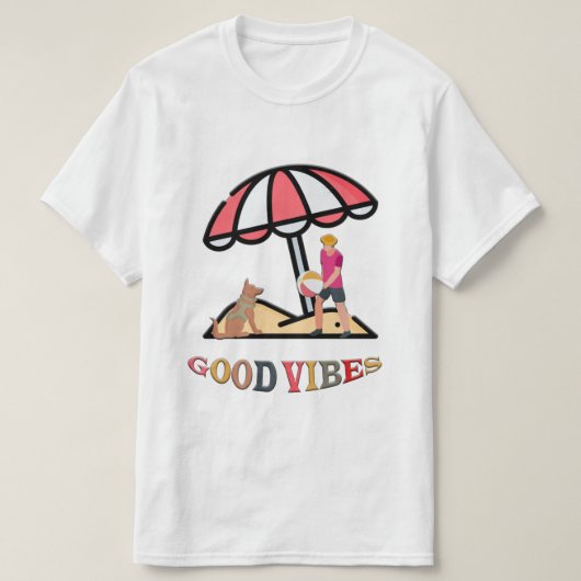 T-shirt met goede vibes | Inspirerende positieve e (Design voorkant)