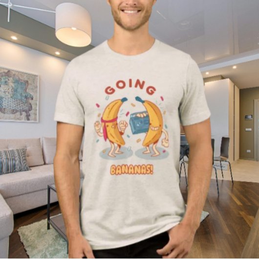 T-shirt met 'Going Bananas Party Vibes'